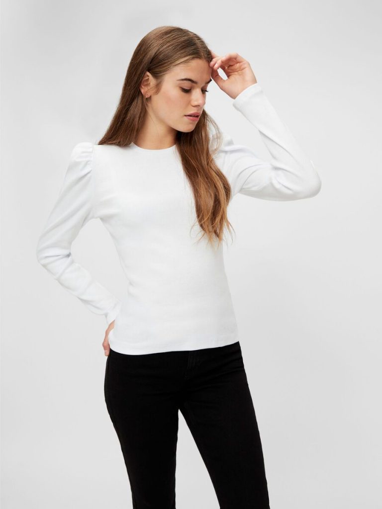 Anna Long Sleeve Top  - White 