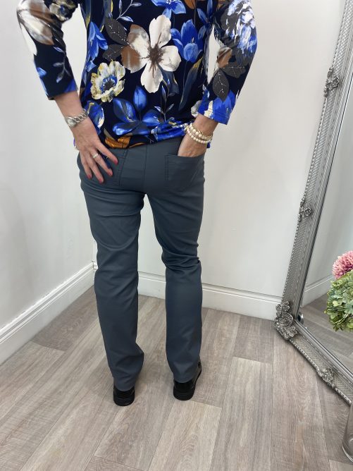 Robella Rose Coated Trouser in Grey