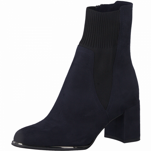 Marco Tozzi Elaine sock boot in navy angled view view