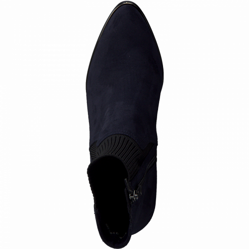Marco Tozzi Elaine sock boot in navy angled top view