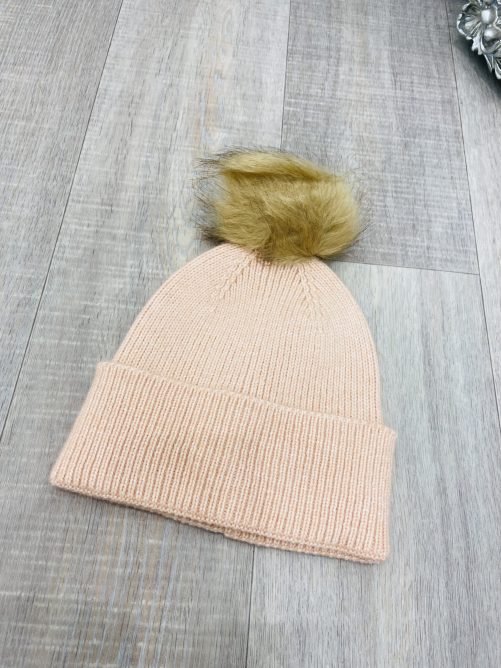 Pieces Bina Wool Hat in light pink