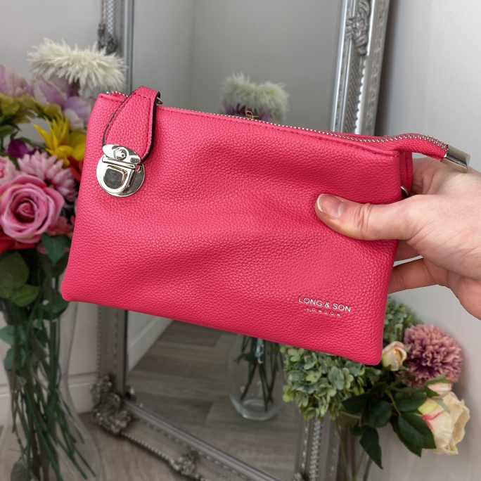 Naomi Crossbody Clutch Bag in rose pink