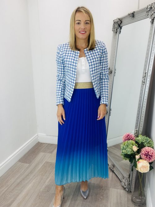 Caroline Pleated skirt in blue