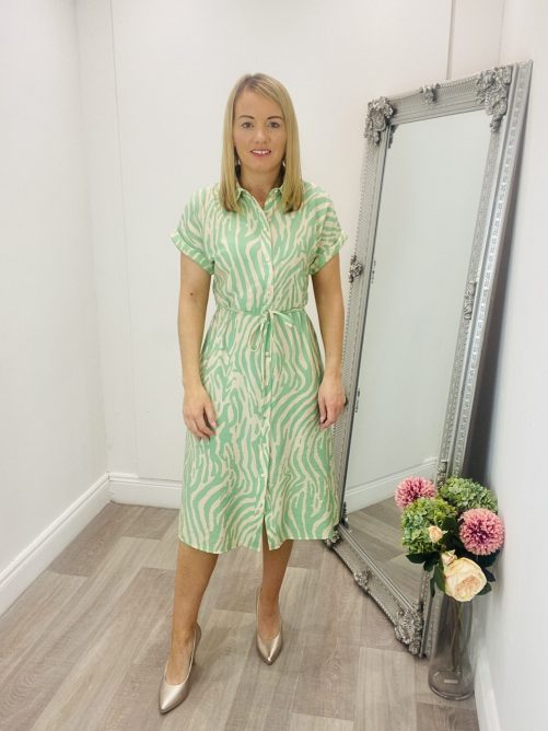 Camille Shirt dress in green