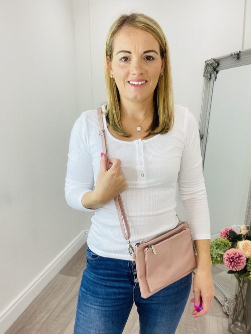 Amy (silver) Crossbody in pink