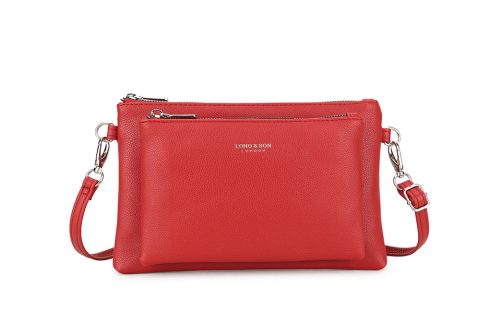 Amy (silver) crossbody in red