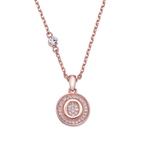 Initial necklace rose gold O