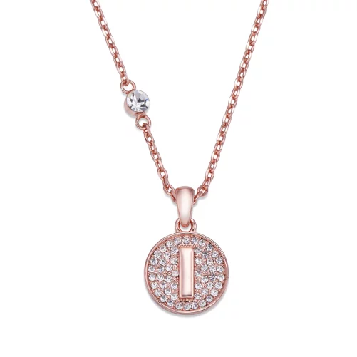 Initial necklace rose gold i