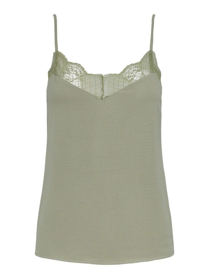 Tiffany Strap Lace Top - Olive Green